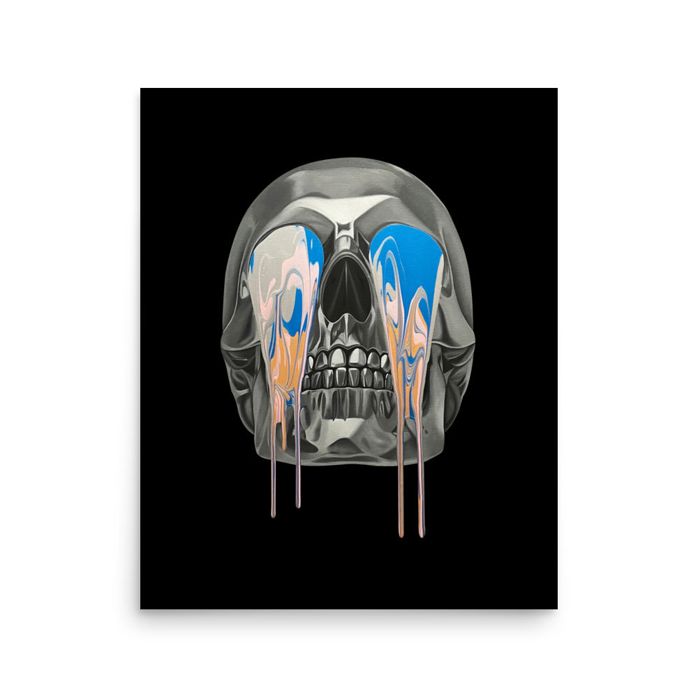Melting Skull Poster Print